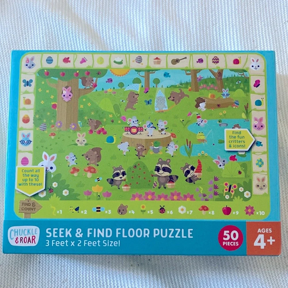 Chuckle and Roar Easter seek and find floor puzzle